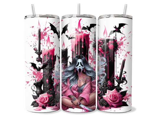 Tumbler - Pink Candle ghostie