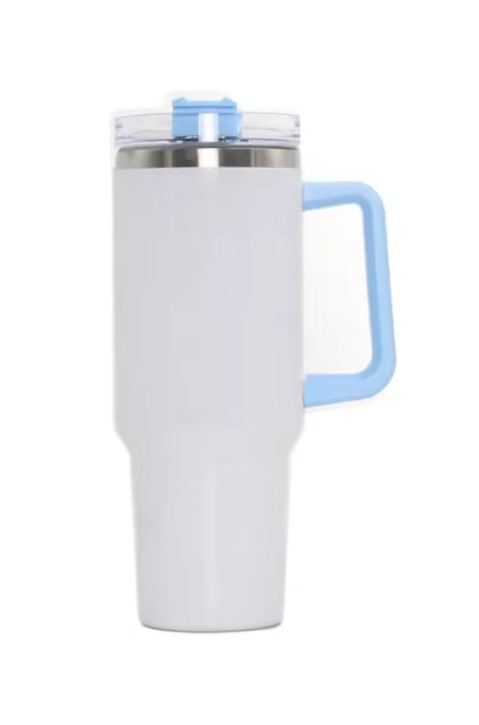 40oz Sublimation tumbler Blue Handle