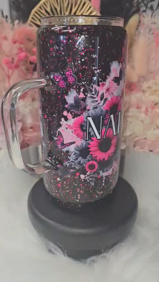 16oz glass handled